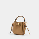Romy Bucket Key Purse - Tory Burch - Leather - Beige