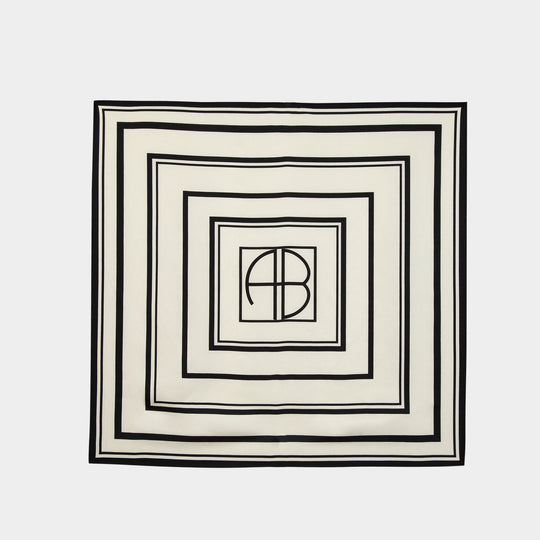 York Monogram Scarf - ANINE BING - Silk - Printed