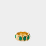 Toy Ring - Ivi - Green Onyx - Or
