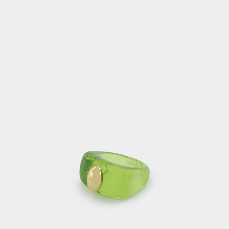 Pagan & Vegan Ring in Green PVC