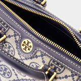 T Monogram Petite Barrel Bag - Tory Burch - Cotton - Tory Navy