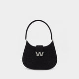 W Legacy Small Hobo Bag in Black With Crystal