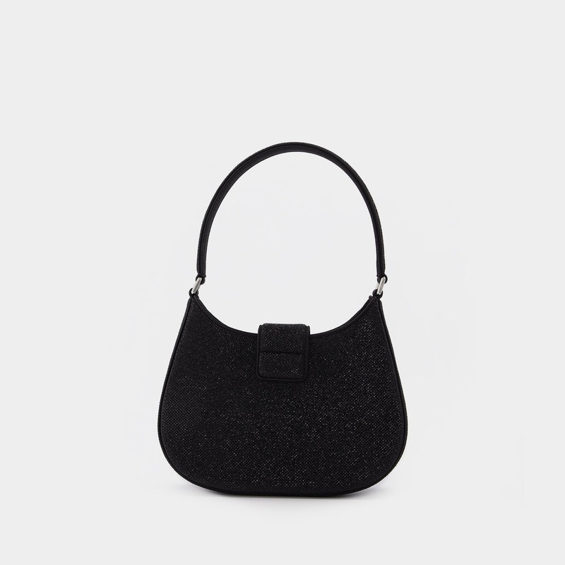 W Legacy Small Hobo Bag in Black With Crystal