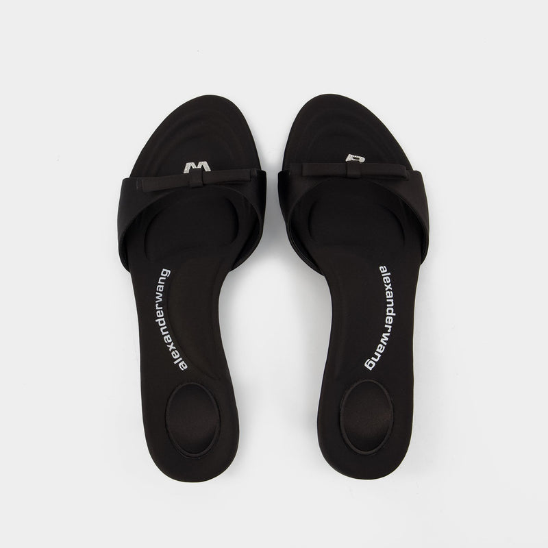 Dahlia 50 Bow  Sandals - Alexander Wang -  Black - Satin
