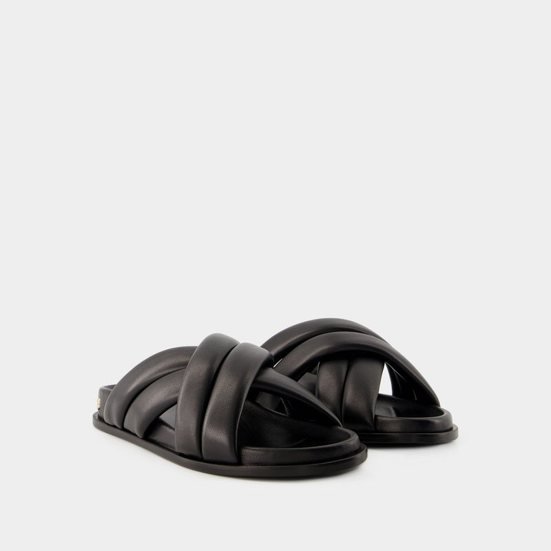 Lizzie Slides - Anine Bing - Leather - Black