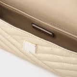 Kira Chevron Metallic Small Flap Shoulder Bag in metallic leather