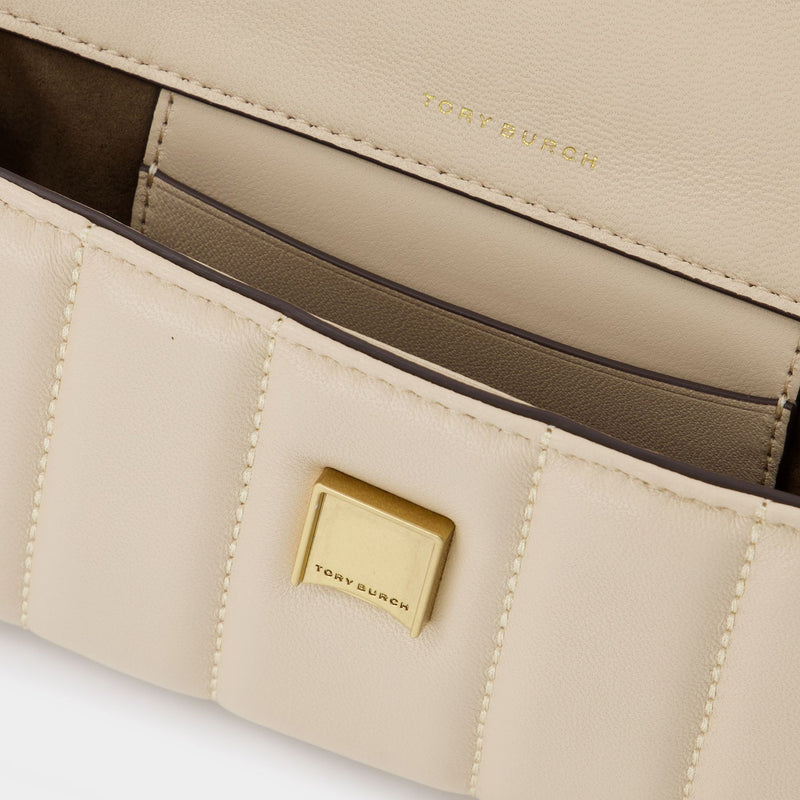 Kira Mini Flap Hobo Bag - Tory Burch -  Brie - Leather