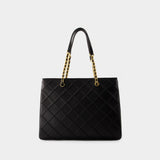 Fleming Soft Chain Shopper Bag - Tory Burch - Leather - Black