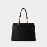Fleming Soft Chain Shopper Bag - Tory Burch - Leather - Black