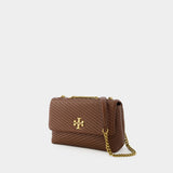 Kira Moto Quilt Small Convertible Bag - Tory Burch - Leather - Brown