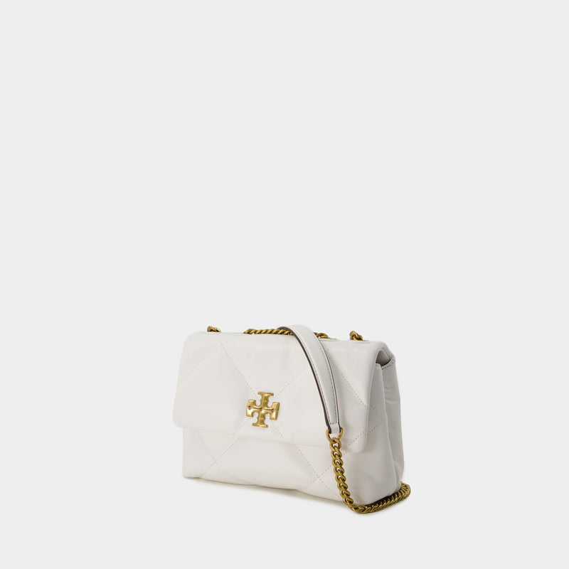 Kira Diamond Quilt Small Convertible Bag - Tory Burch - Leather - White