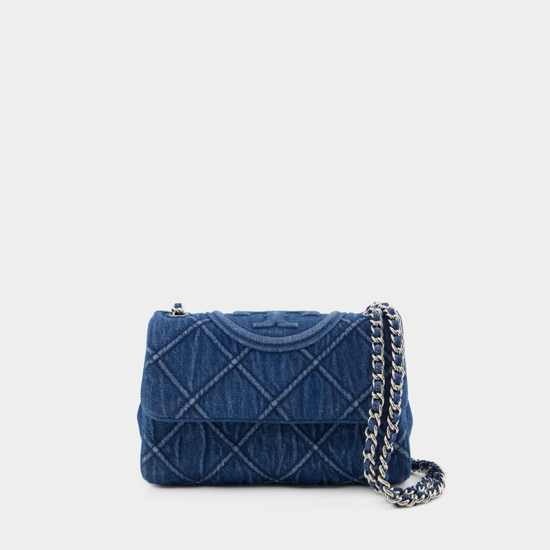 Fleming Soft Small Convertible Bag - Tory Burch - Denim - Blue