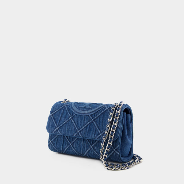 Fleming Soft Small Convertible Bag - Tory Burch - Denim - Blue
