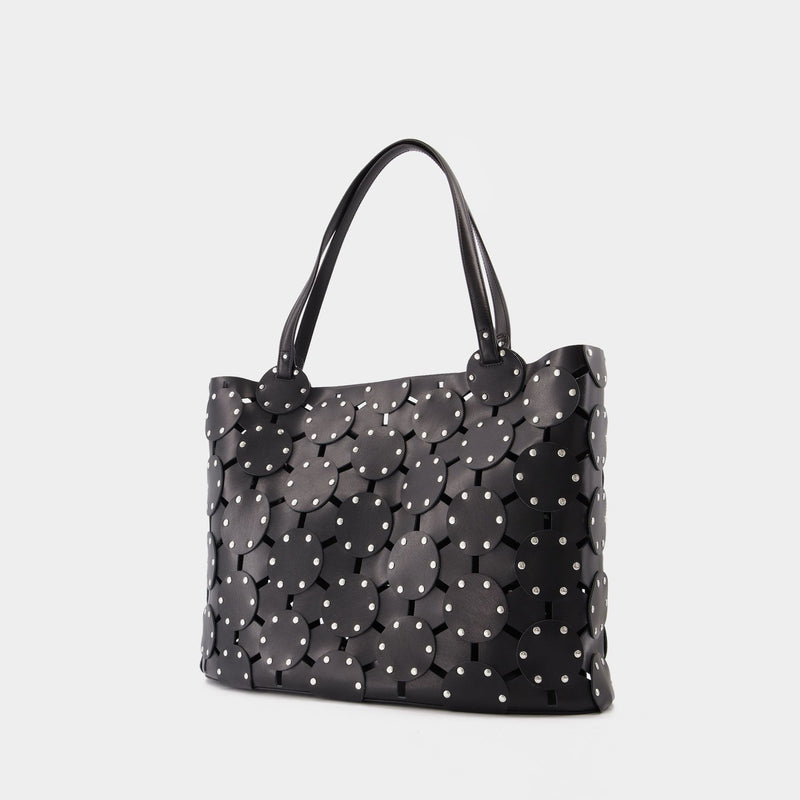 Paco Wheel Tote in Black Leather