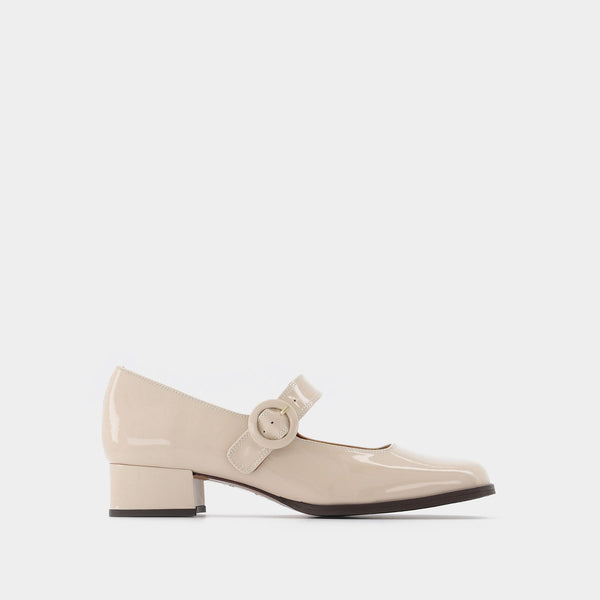 Twiggy Pumps in Beige Patent Leather