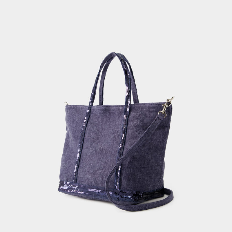 Cabas S Shopper Bag - Vanessa Bruno - Linen - Blue Denim