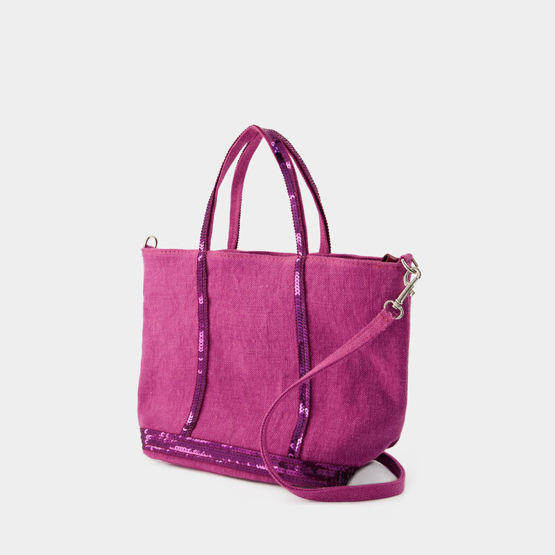 Cabas S Shopper Bag - Vanessa Bruno - Linen - Pink Sorbet