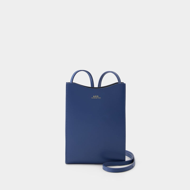 Jamie Neck Pouch - A.P.C - Leather - Ocean Blue