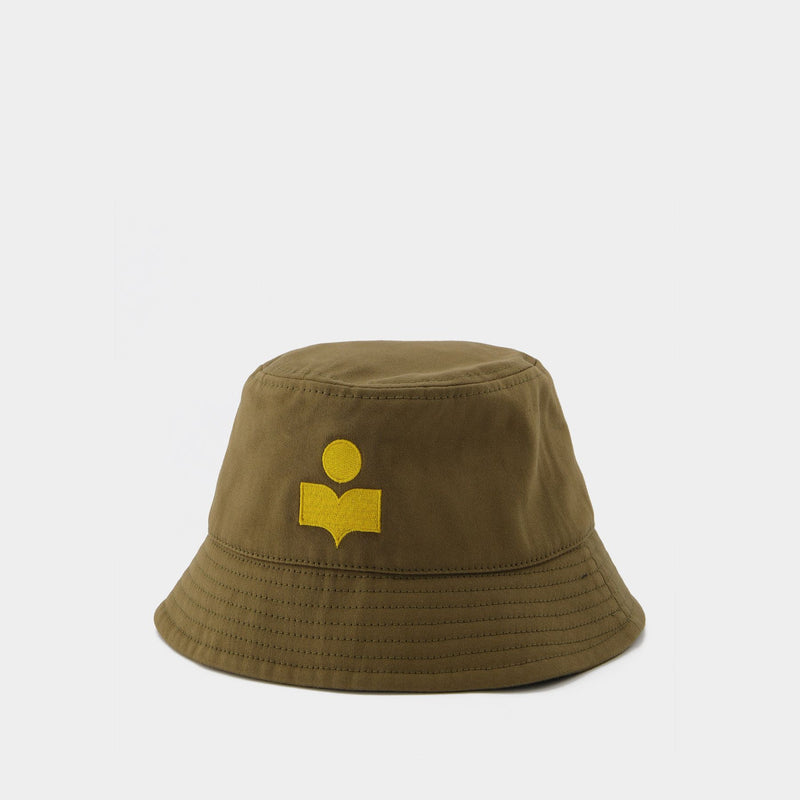 Haley Hat in Khaki Cotton and Canvas