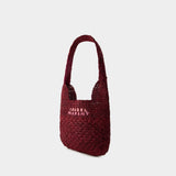 Praia Small Shopper Bag - Isabel Marant - Raffia - Dark Plum