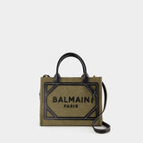 B-Army Small Shopper Bag - Balmain - Canvas - Khaki/Black