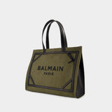 B-Army Medium Tote bag - Balmain - Canvas - Khaki