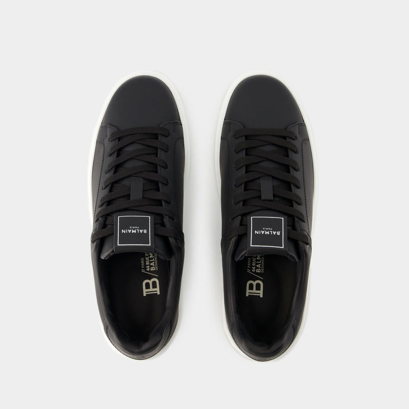 B-Court Sneakers - Balmain - Leather - Black