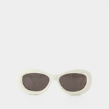 Rave Sunglasses in White Acetate