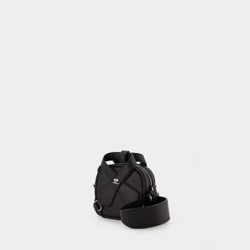 Mini X Loop Bag in Black Leather