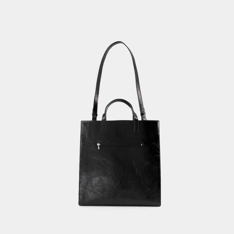 Heritage Naplack Shopper Bag - Courreges - Leather - Black