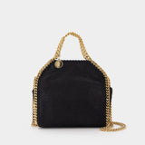 Falabella Tiny Tote in black synthetic leather