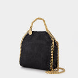 Falabella Tiny Tote in black synthetic leather