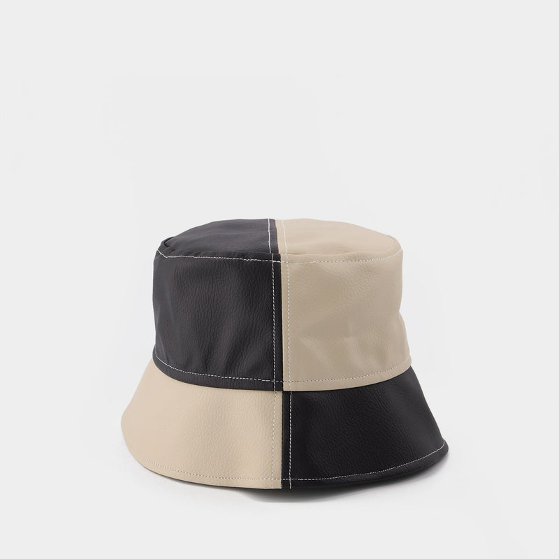 Bucket Hat in White/Multi Synth Leather