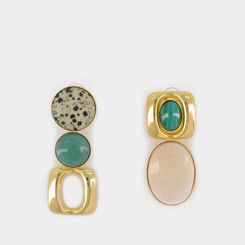 Sonia Square Earrings in Gold