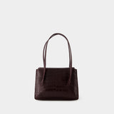 Le J Shoulder Bag - Rouje - Leather - Burgundy Croco