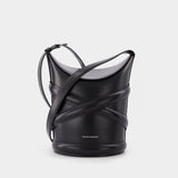 The Medium Curve Bag in Black Leather