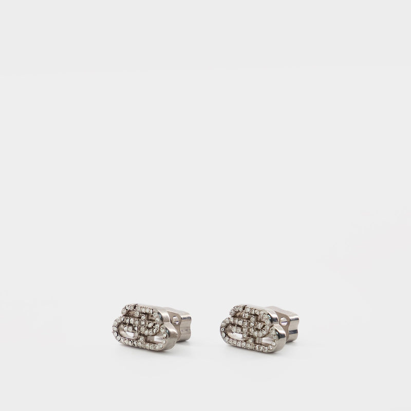 Bb Stud Xs Earp Earring - Balenciaga -  Silver/Crystal