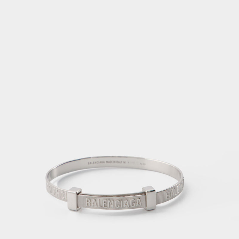 Logo Hoop Bracelet in Silver