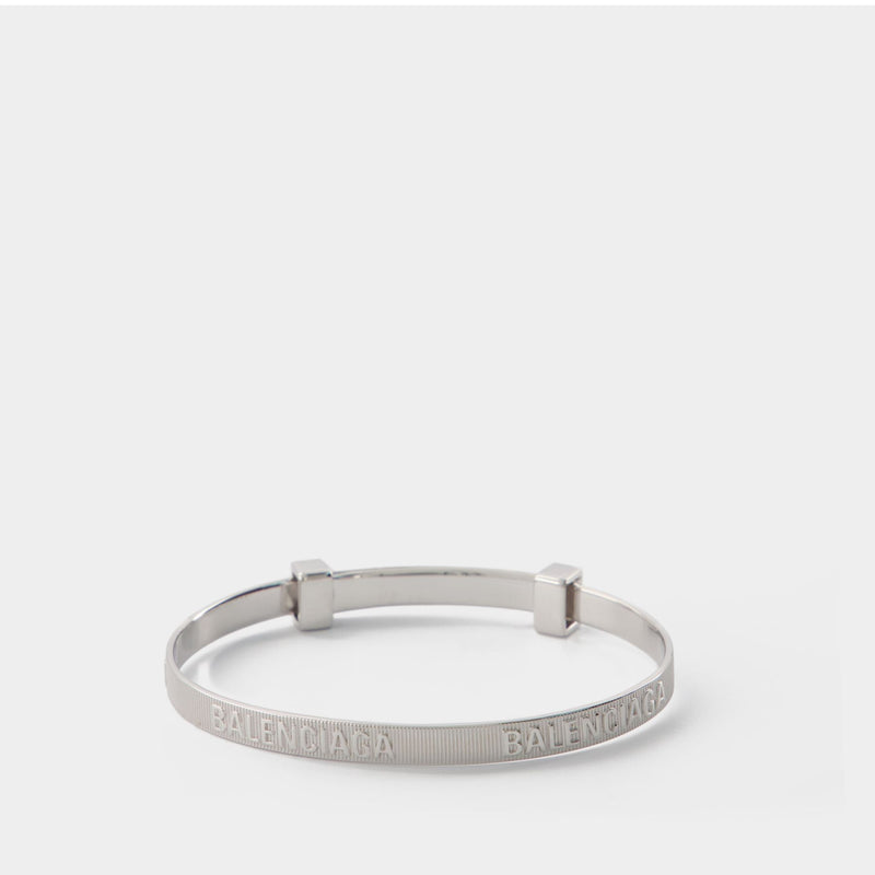 Logo Hoop Bracelet in Silver