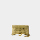 Hourglass Wallet On Chain - Balenciaga - Leather - Gold