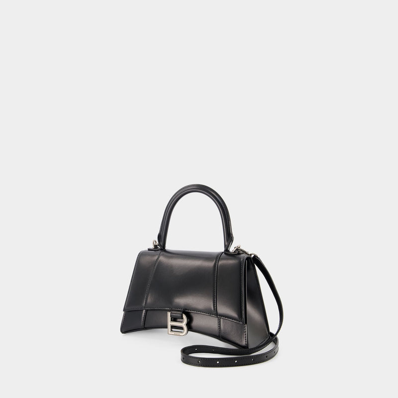 Hourglass S Bag - Balenciaga -  Black - Leather