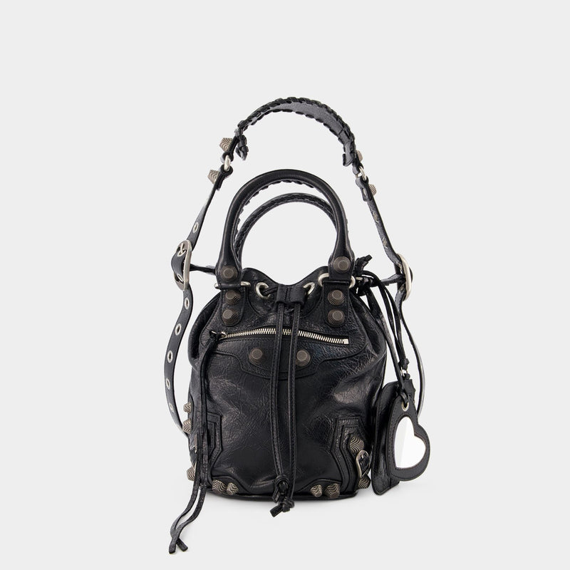 Le Cagole Bucket S bag Balenciaga Leather Black