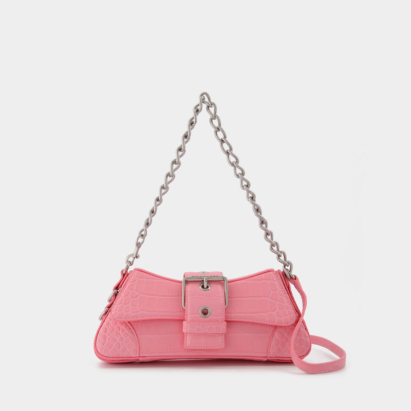 Lindsay Bag in Pink Croco Embossed leather