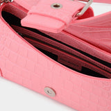 Lindsay Bag in Pink Croco Embossed leather