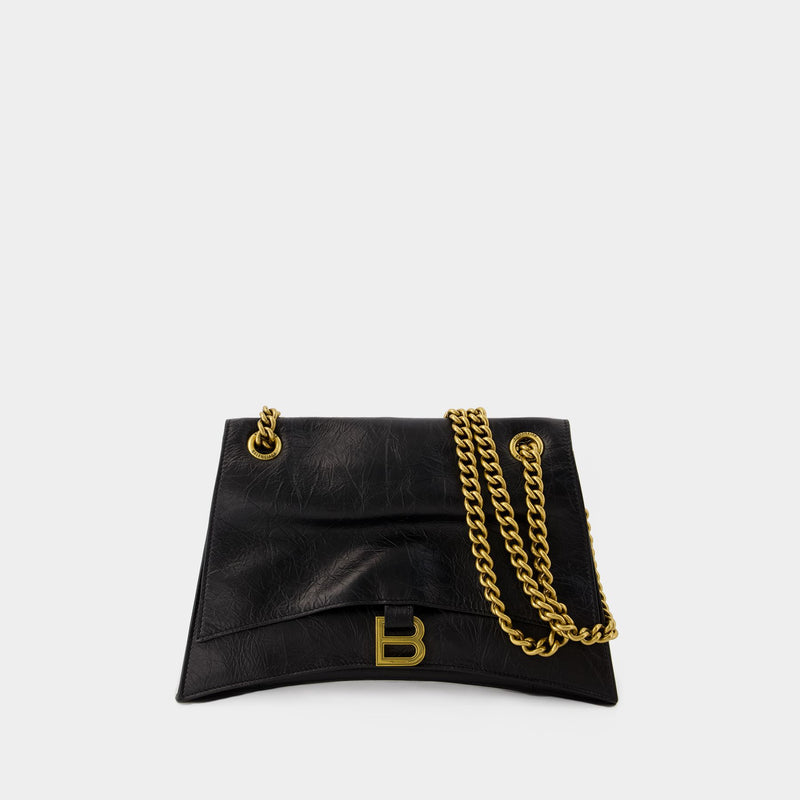 Hobo Crush Chain Bag - Balenciaga - Leather - Black