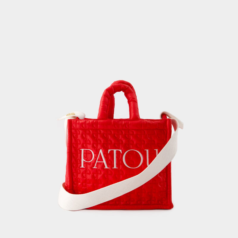 Patou Small Tote Bag - Patou - Cotton - Red Ski Slope