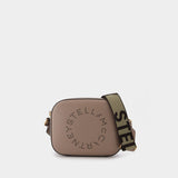 Logo Camera Small in beige synthetic leather