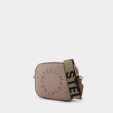 Logo Camera Small in beige synthetic leather