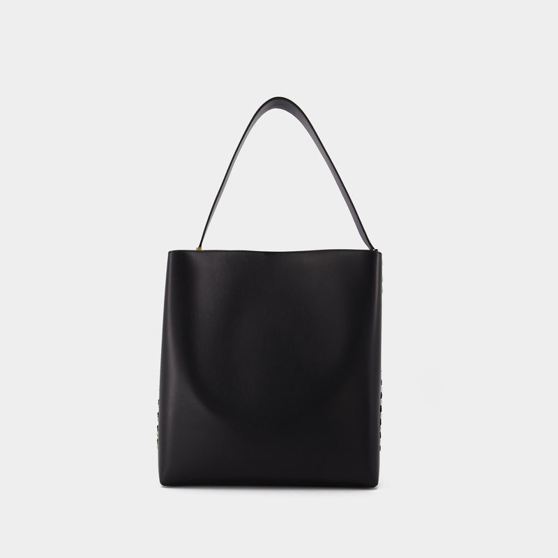 Frayme Tote in black synthetic leather