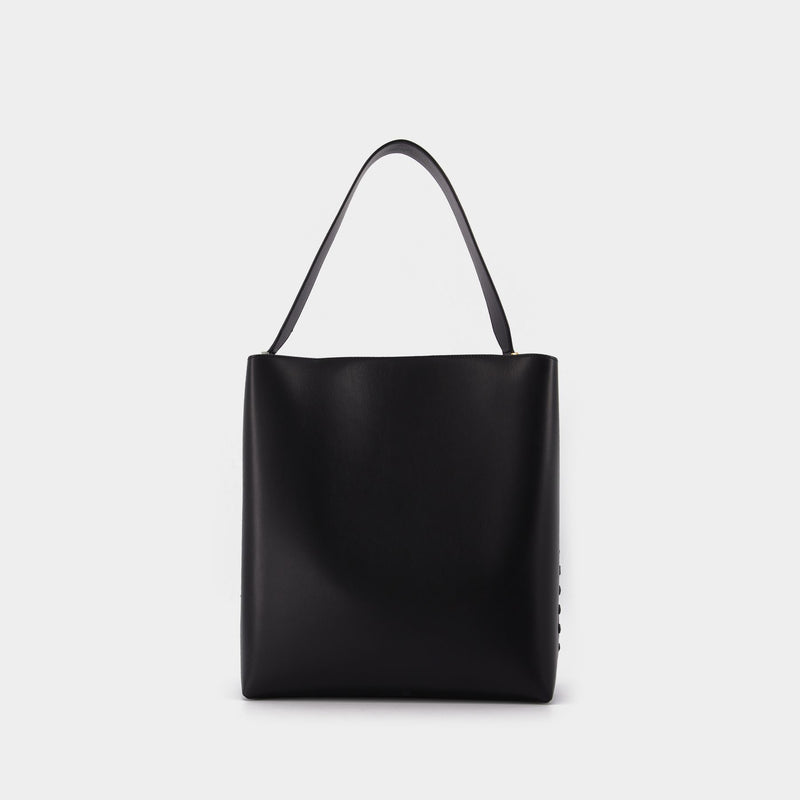 Frayme Tote in black synthetic leather